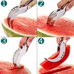  Stainless Steel Watermelon Slicer Cutter Knife Corer Fruit Vegetable Tools Kitchen Gadgets